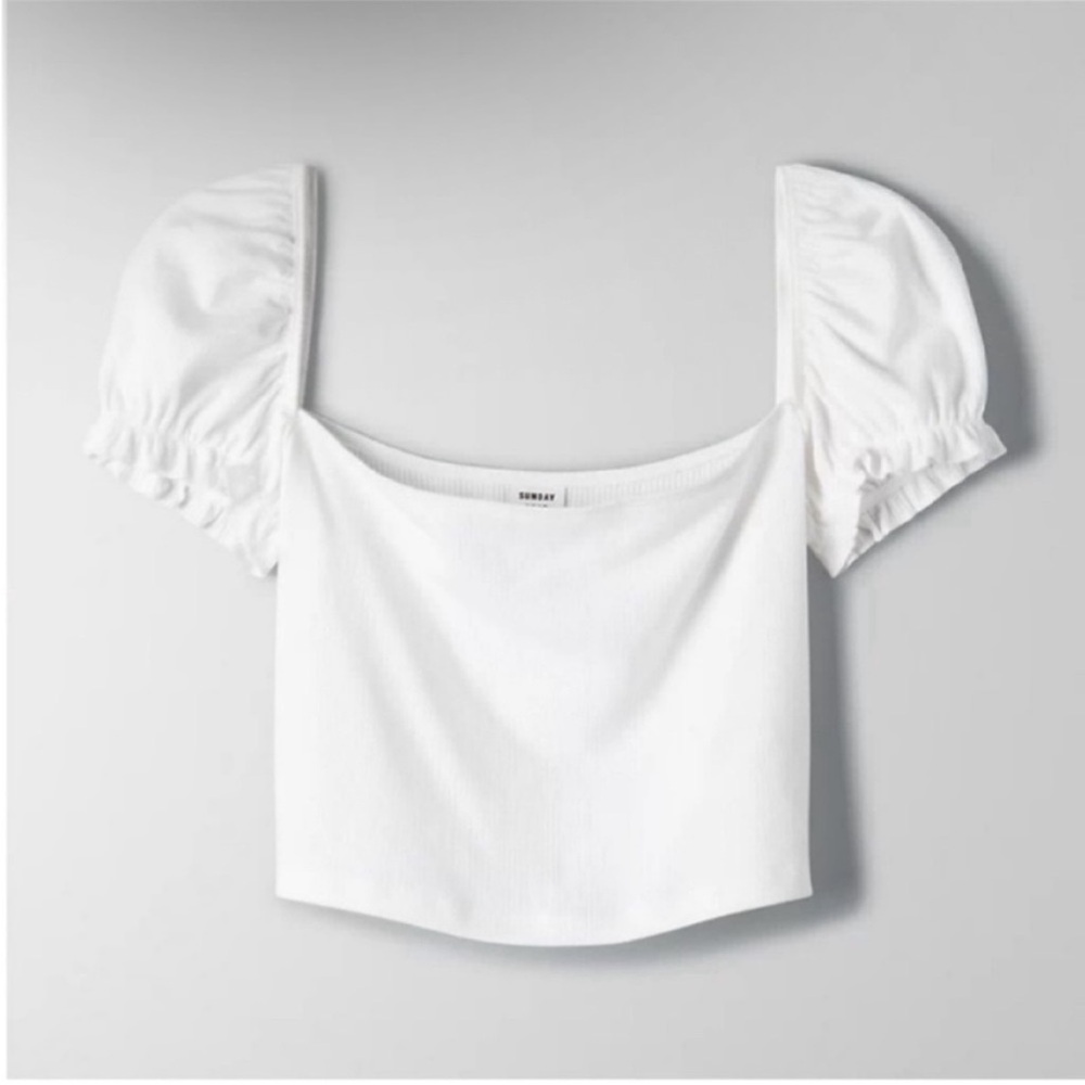 Aritzia Sunday Best White Sunday Prairie Top